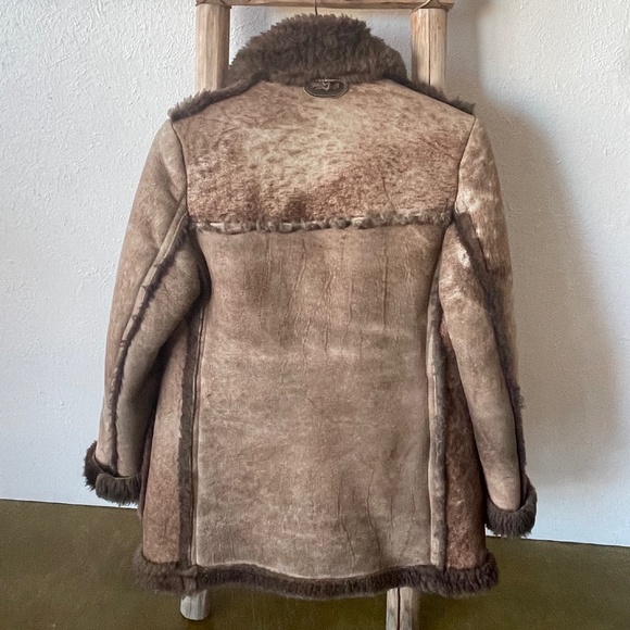 EUC Custom Made Authentic Leather Sheepskin Shearling Coat - Picture 5 of 9